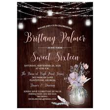 Check spelling or type a new query. Sweet 16 Invitation Wood Grain Mason Jars String Lights Purple Flowers