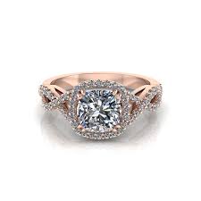 Rose engagement rings have been around for a while, but more and more brides have been falling in love with its romantic and unique blush shades. Rose Gold Cushion Halo Engagement Ring Jewelry Designs