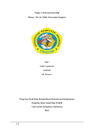 Tugas 1 Enterpreneurship Dosen Dr Ir Eddy