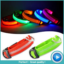 Dog Led Collars Flashing Light Up Nylon Collar Just Like Bentley