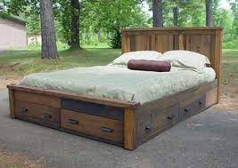 Diy Platform Bed Ideas Rustic Platform Bed Bed Frame With Drawers Rustic Storage Bed