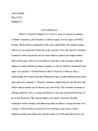 They describe personal thoughts and feelings. Critical Reflection Essay 111 Critical Thinking Essays