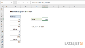 Excel Formula Max Value Ignore All Errors Exceljet