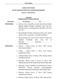 Kecamatan mowila kabupaten konawe selatan. Top Pdf A 1 15 4 Surat Keputusan Sk Pendirian Paud 123dok Com