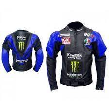 New Kawasaki Ninja Handmade Blue Racing Leather Motorcycle Jacket Outerwear Manner Jacken Lederjacke Manner Leder Motorrad Jacken