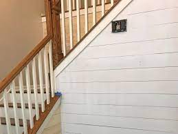 It doesn't really matter how you stagger the boards. How To Create An Accent Wall With Shiplap Homeserve