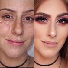 Makeup before and after