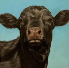 Black Angus Portrait In Oil 36x36 More Cow Cattle Paintings Coming Soon A Fist Full Of Brushes Cow Pictures Cow Painting Animal Paintings