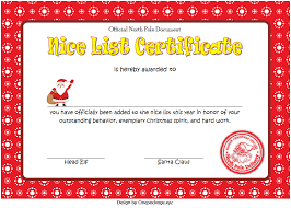 Free printable santas nice list certificates. Nice List Certificate Template Free Download 2nd Design Nice List Certificate Certificate Templates Templates Free Download