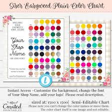 Siser Easyweed Plain Color Chart Custom Color Chart Vinyl Etsy Online Printing Services Color Chart Vinyl Colors