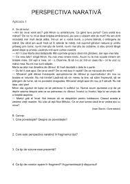 Exista si alte tipuri de perspectiva narativa: Perspectiva NarativÄƒ Worksheet
