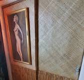 Decorating closet doors in a tiki bar