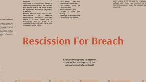 Contract rescission is also a remedy in. Rescission For Breach By Maharizan Mohamad Chee
