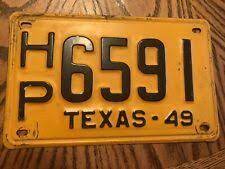 Vintage 1949 Texas License Plate Antique Original Hp 6591 License Plate Plates Novelty Sign
