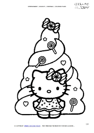Set off fireworks to wish amer. Color Hello Kitty With Xmas Tree Coloring Page Christmas 120