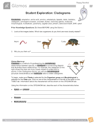 Cladogram Gizmo Lab