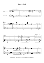 Another gem from the pen of robert sheldon! Shenandoah Sheet Music For Trumpet Duet 8notes Com