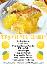 How many sticks of butter is 1 cup. Kitchen Fun With My 3 Sons Magic Lemon Cobbler This Is Fantastic Recipe Http Bit Ly 2mimhoc This Wonderful Cobbler Really Is Magic Simply Pour The Batter Into A Casserole Dish