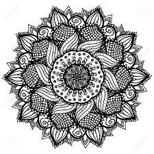 Use our special 'click to print' button to send only the image to your printer. Beautiful Abstract Black Mandala Isolated On White Background Artistic Floral Ornament For Coloring Pages And Book Creative Monochrome Henna Tattoo Design Abstract Sunflower Royalty Free Cliparts Vectors And Stock Illustration Image 127621045