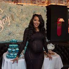 Angela Simmons Sutton Tennyson Celebrate Son With Epic Nyc Baby Shower Celebrity Baby Shower Dresses Angela Simmons Baby Celebrity Baby Showers