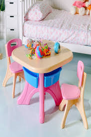 49 99 Plastic Children Kids Table Chair Set 3 Piece Play Furniture In Outdoor Plastic Child Kids Table Chair Set Kids Table And Chairs Play Furniture
