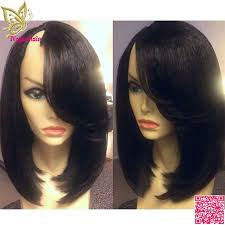 Side Part Human Hair Wigs Short Light Yaki Straight Bob U Part Wig Human Hair Virgin Malaysian U Part Wig Wig Hairstyles U Shaped Hair