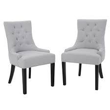2 side chairs dining chair item dimensions: Set Of 2 Hayden Tufted Dining Chairs Light Gray Christopher Knight Home Target