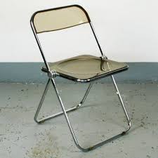 Chrome And Smoked Grey Lucite Plia Folding Chairs By G Piretti For Castelli Folding Chair Chair Outdoor Dining Chair Cushions