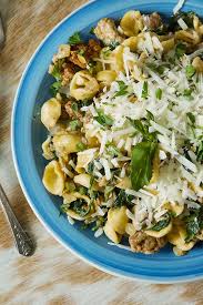 Pound spicy italian sausages, casings removed, sausage coarsely crumbled. Orecchiette With Sausage Mushrooms Spinach Recipe