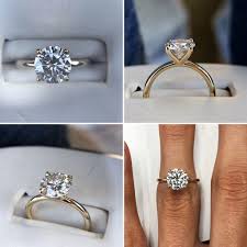 Gia 2 Carat Round Diamond Solitaire Ring 14k White Gold Moissanite Engagement Ring Solitaire Yellow Engagement Rings Rose Gold Engagement Ring
