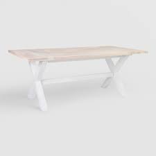 Handcrafted Of Mango Wood By Artisans In Indonesia Our Dining Table Features A Cross Base And Whi Whitewash Dining Table Wood Dining Room Set Wood Dining Room