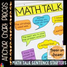 Anchor Chart Pieces For Math Talk Sentence Starters