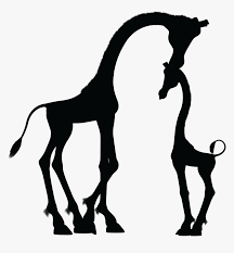 Cute cartoon giraffe white background childrens prints shirt. Mother And Child Giraffe Silhouette Icons Png Baby Giraffe Clipart Black And White Transparent Png Transparent Png Image Pngitem