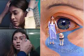 Nayanthara can be seen playing the role of a visually impaired girl. On Nayanthara S Birthday Netrikann Makers Treat Fans With Special Poster Watch Netrikann Teaser