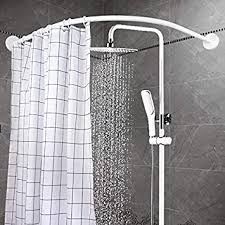 Get it as soon as tue, feb 2. Amazon Com Yoloplus Curved Shower Rod Aluminum Alloy Wall Mount Corner Bathroom Shower Curtain Rod Covers Wall Area Of 35 To 35 Inches Arc Radius 16 Inches Splay Not Ellipse White Home Improvement