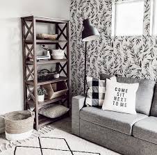 Magnolia Home Gray Olive Branch Botanical Wallpaper Magnolia Homes Living Room Decor Farmhouse Decor Living Room