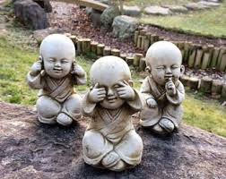 3 Wise Buddha Monk Set Garden Statue See Speak Hear No Evil Koi Decor Gift Small Buddha Statue Buddha Art Baby Buddha