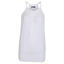 Lija Womens Banded Tennis Tank In White