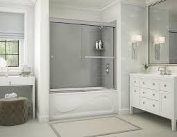 Enjoy complete peace of mind with our waterproof walls and shower surrounds. Maax Utile Cocoon 60 W X 30 D X 81 H Gray Bathtub Shower Kit 5 Piece At Menards