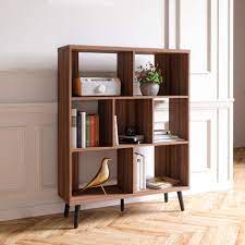 Straight lines, boxy frame, and angled cone shaped legs are all features of this popular style and ones that are portrayed beautifully with this bookcase. Amazon Com Bestier Cube Bookcase Mid Century Bookshelf Modern Display Open Storage Bookcase Freestanding Decorative Organizer Shelves For Living Room Bedroom Home Office Furniture Kitchen Dining