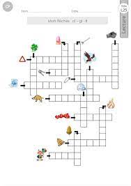Les Sons Cl Gl Fl L25 Mots Croises Ce1 Fiches