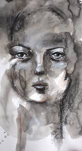 Black And White Acrylic Painting Portrait Charcoal Mixed Media Portrait Drawing Black And White Acrylic Paint Ink Pastel Female Face Art Original Monochrome Portraiture On Paper In 2020 Portrait Drawing Mixed Media Portrait Drawings