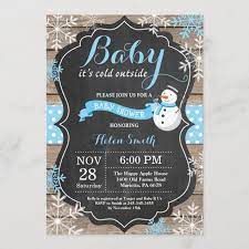 Baby Its Cold Outside Snowman Boy Baby Shower Invitation Zazzle Com In 2021 Baby Shower Invitations For Boys Baby Cold Baby Shower Invitations
