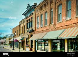 Historic Old Brick Buildings Revitalized For Downtown Shopping Area Revealing Small Town American Culture In St Cloud Mn Usa Stock Photo Alamy