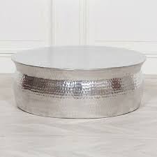 Choose from contactless same day delivery, drive up and more. Modern Hammered Aluminium Round Drum Coffee Table Lamp Plant Silver Stand Ebay