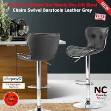 Make your pad the place to be with modern bar stools. Artiss 2x Kitchen Bar Stools Gas Lift Stool Chairs Swivel Barstools Leather Grey Nice N Cheap Variety Store
