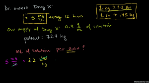 Multiple Units Word Problem Drug Dosage Advanced Video