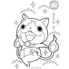 Search images from huge database containing over 620,000 coloring pages. Cute Jibanyan From Yo Kai Watch Coloring Pages Xcolorings Com