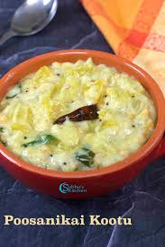 White Pumpkin Kootu Vellai Poosanikai Kootu Ash Gourd Stew Recipe Recipe Stew Recipes Recipes Vegetarian Cooking