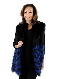 Blue And Black Finn Raccoon Fur Vest Women S Large Day Furs
